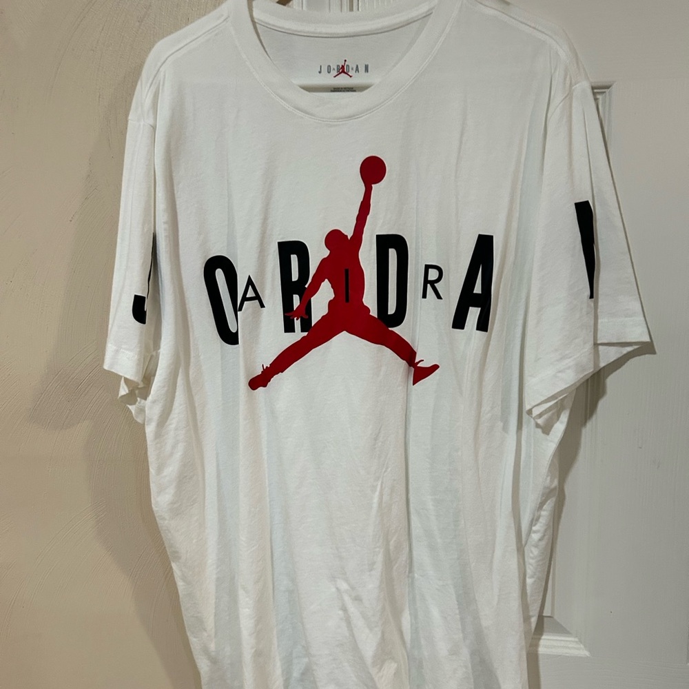 Jordan White and Red Men's T-Shirt